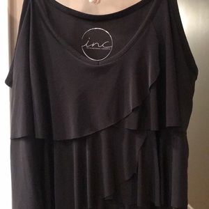 INC black layered front cami tank top
